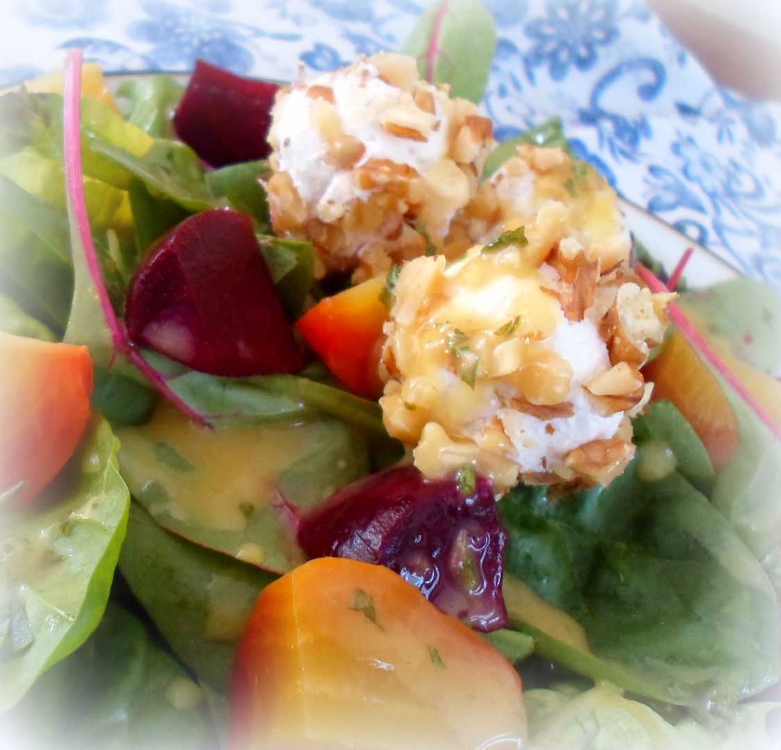 Beetroot & Goats Cheese Salad w/Orange Marmalade Vinaigrette The